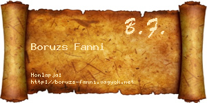 Boruzs Fanni névjegykártya