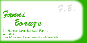 fanni boruzs business card